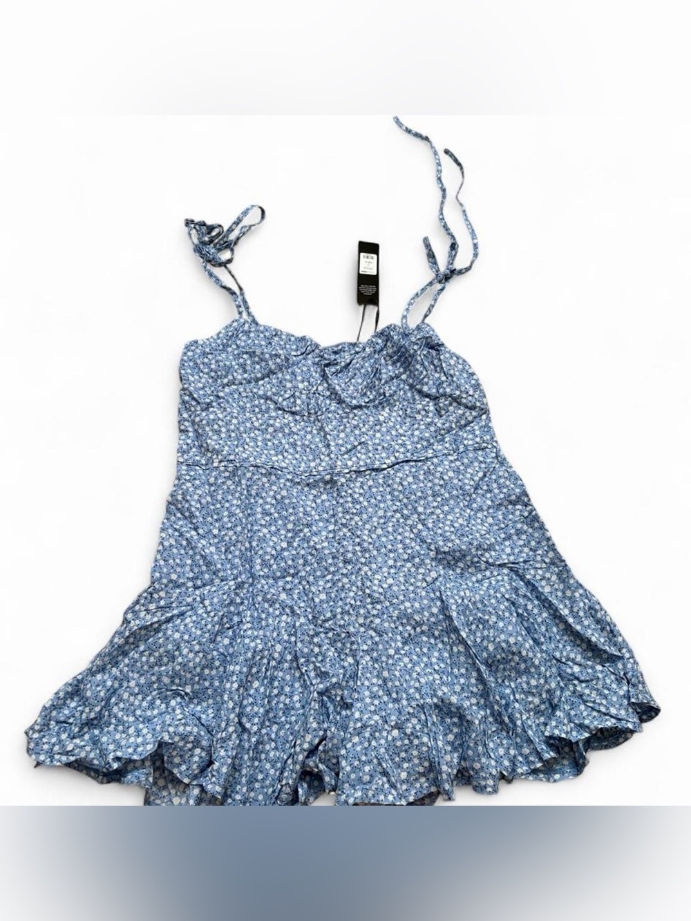 Blue Floral Ruffle romper